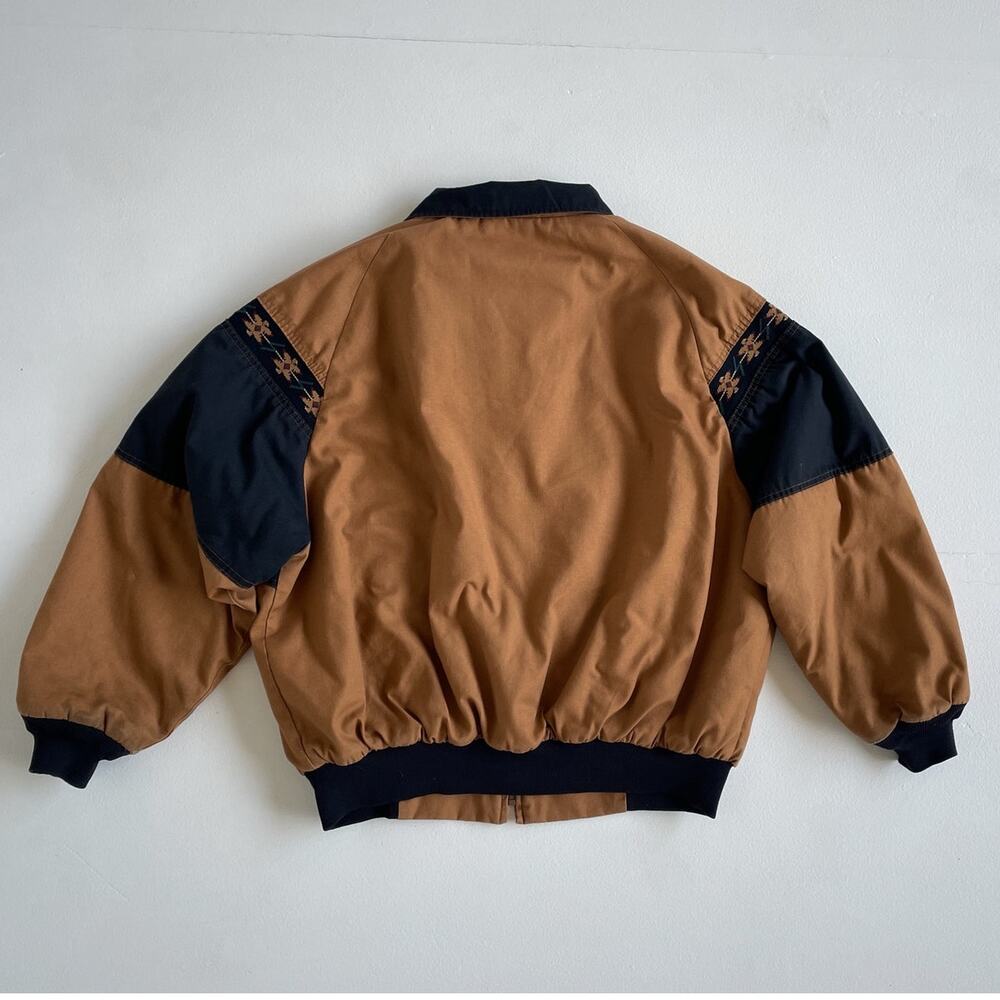 Vtg 90s Canyon Guide Outfitters Bomber Jacket / 2XL Blanket Lined Western Floral - Picture 6 of 11